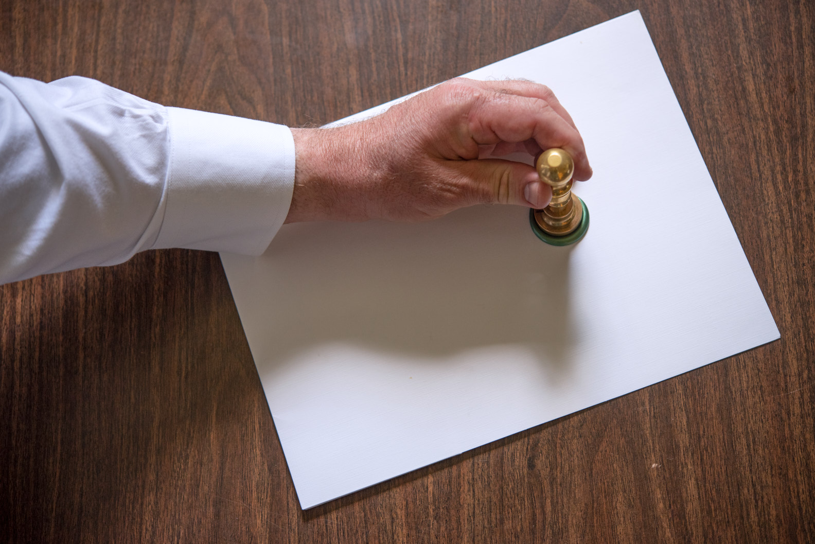 A wax seal pressed onto a document.